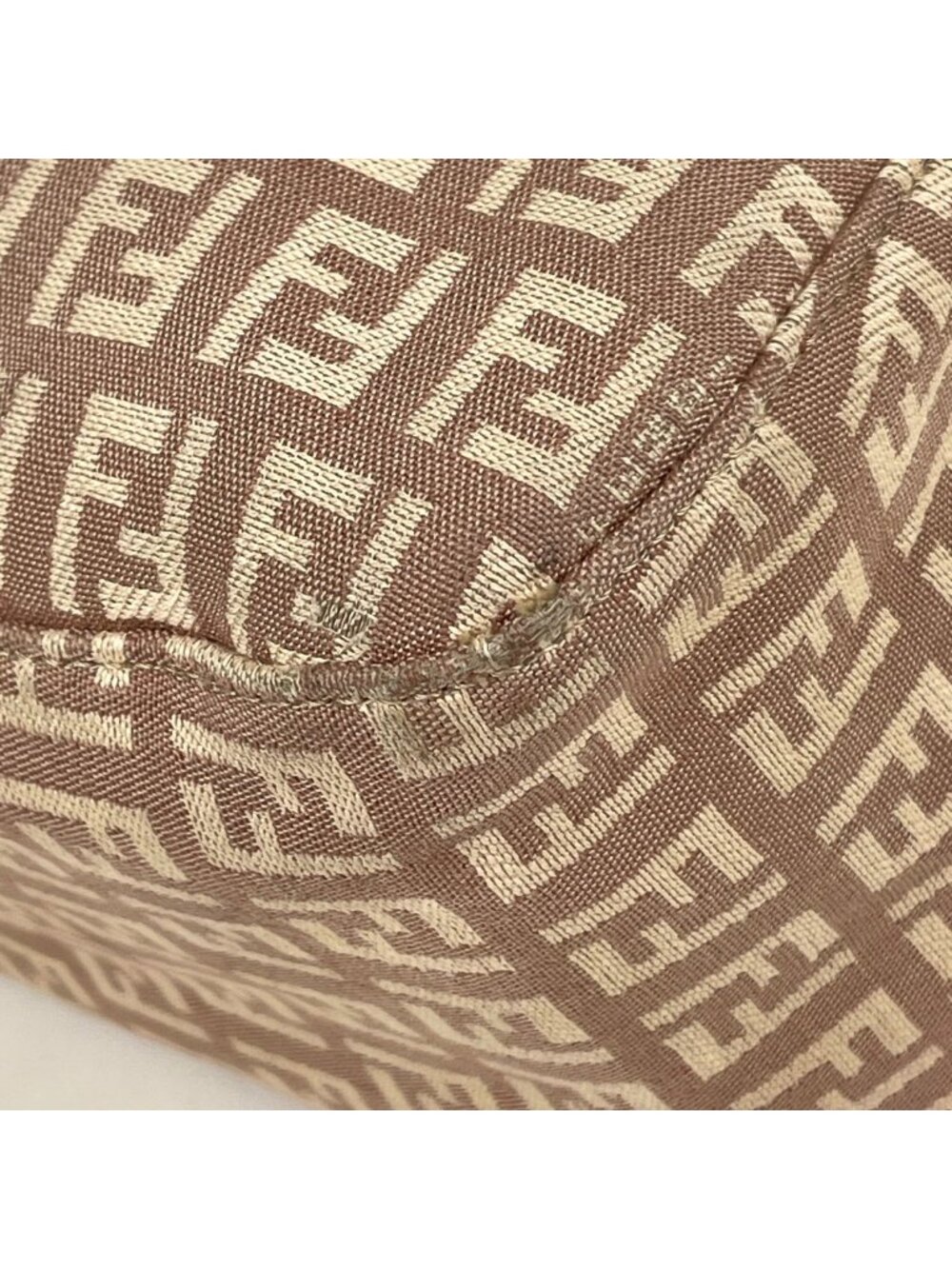 Fendi Zucchino Pattern Shoulder Bag Mamma Baguette Canvas Pink - Picture 3 of 10